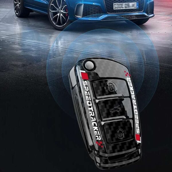 ABS Carbon Fiber Style Car Key Case Cover For Audi
