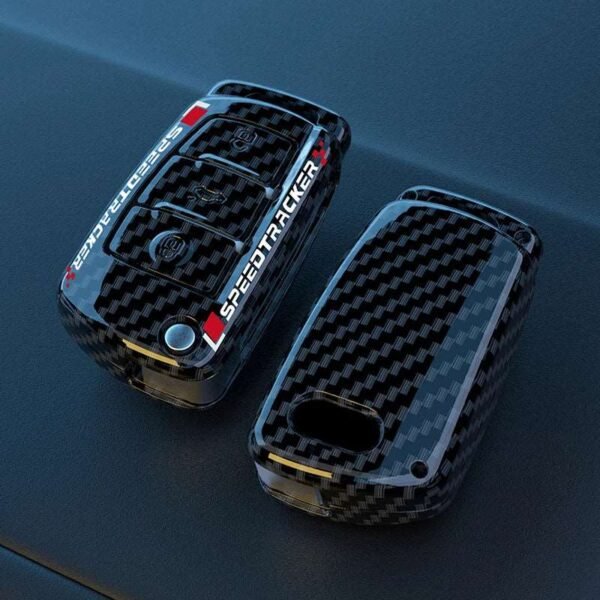 ABS Carbon Fiber Style Car Key Case Cover For Audi