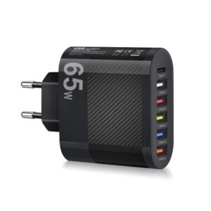65W 5 Ports USB Fast Charger - LYK-881 | Efficient Multi-Port Charging Hub