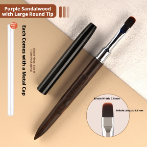 Manicure smudge brush-purple sandal color-round head-imported nylon pen hair-...