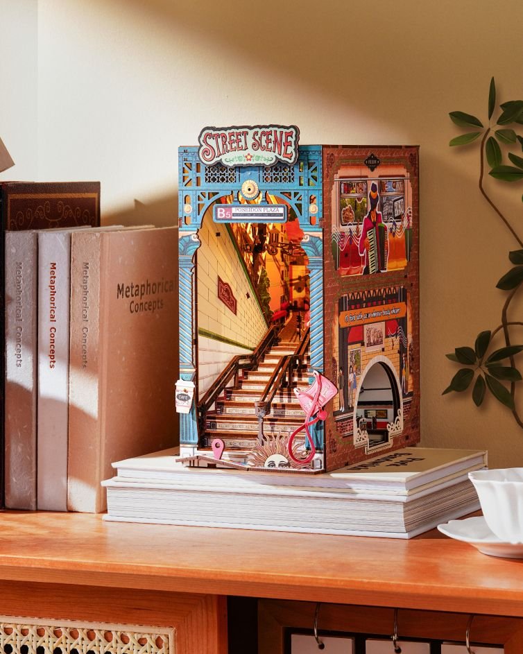 Rolife Urban Street Scene Bookend Set – 3D Subway Scene, 3D Puzzle Set With L…