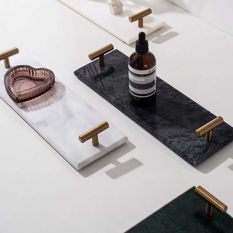 Black Marble & Brass Vanity Tray